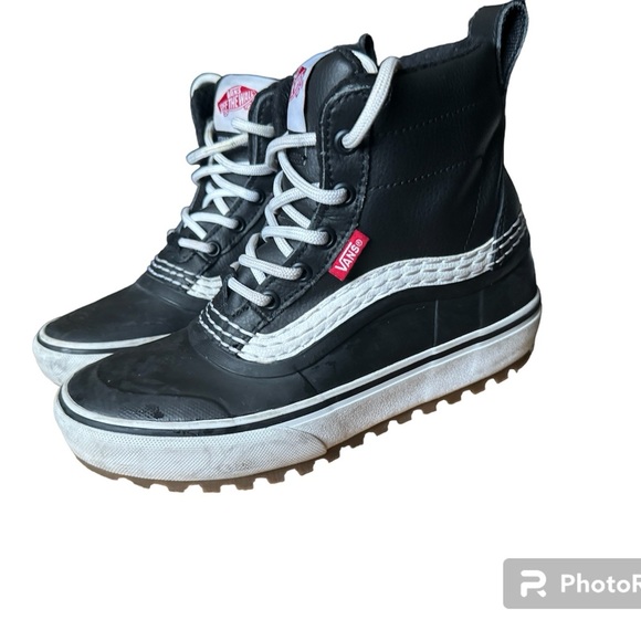 Vans Men's Standard Mid MTE Waterproof Snow Boots Black White - Picture 5 of 6